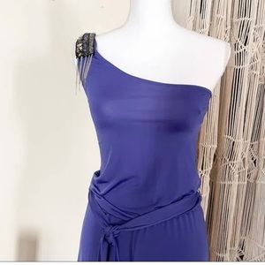 G by GuessJumpsuits | Guess Beaded One Shoulder Wide Leg.